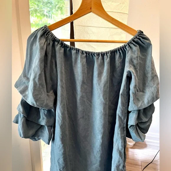 Zara Woman Soft Off The Shoulder Denim Dress - Picture 5 of 7